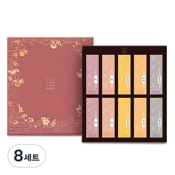 화과방 프리미엄 양갱 10p + 쇼핑백 세트, 8세트, 1kg