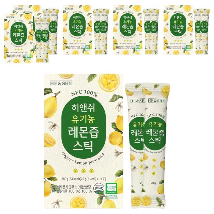 히앤쉬 유기농 레몬즙 원액 스틱, 20g, 84개
