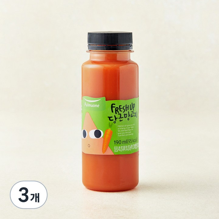 풀무원녹즙 프레시업 당근망고지 주스, 190ml, 3개