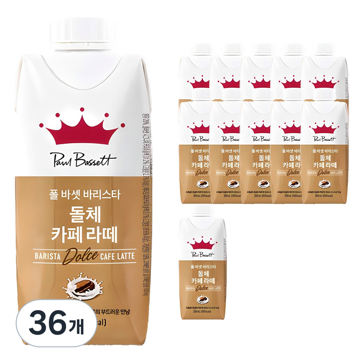 폴바셋 바리스타 돌체 카페 라떼, 330ml, 36개