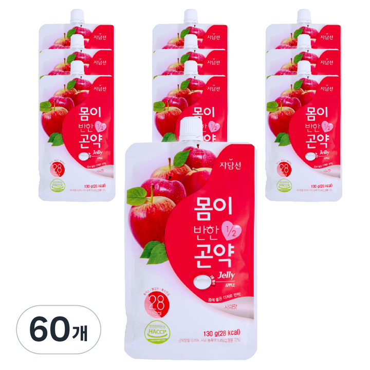 자담선 몸이반한 곤약젤리 사과맛, 130g, 60개