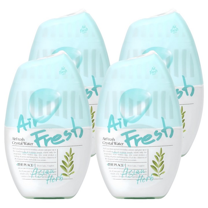 에어후레쉬 크리스탈워터 실내용 방향제, 400ml, 4개, 아시안허브향