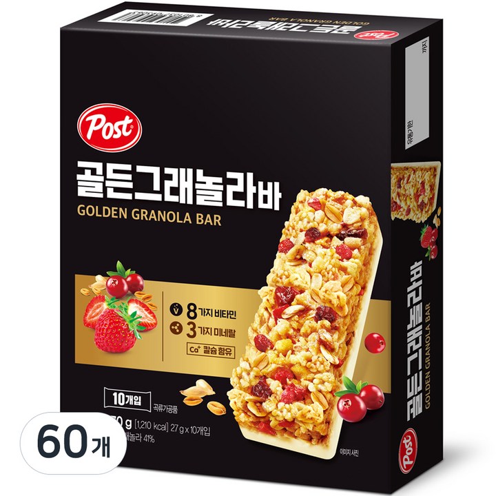 포스트 골든 그래놀라 밀크바, 270g, 6개