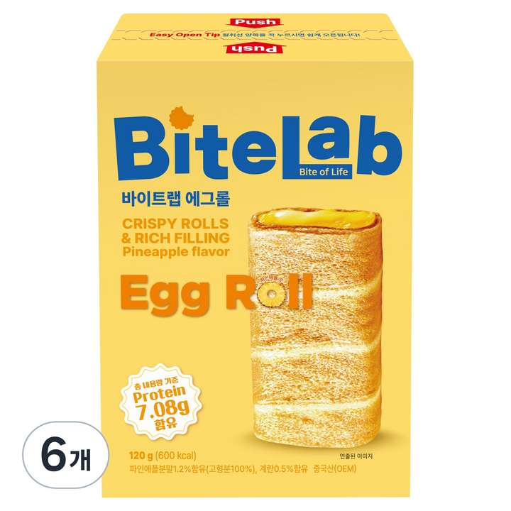바이트랩 에그롤 파인애플맛, 120g, 6개