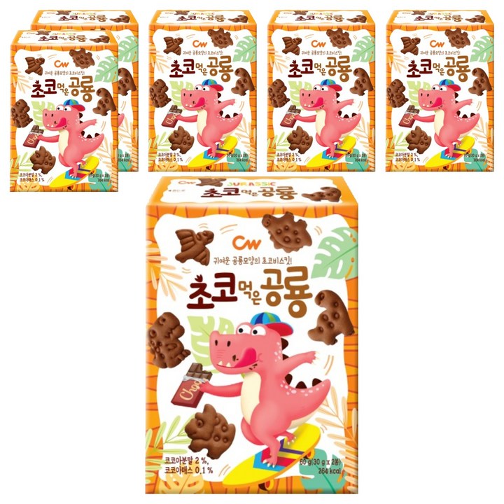 청우식품 초코먹은 공룡, 60g, 6개