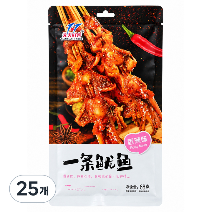 텐텐호커 오징어 향라맛, 68g, 25개