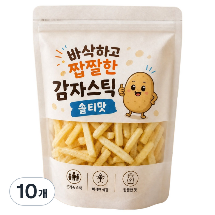 바삭하고 짭짤한 감자스틱 솔티맛, 300g, 10개