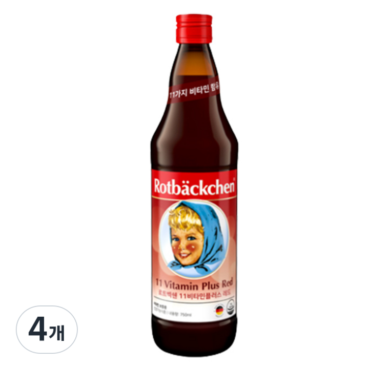로트벡쉔 11 비타민 플러스 레드, 750ml, 4개