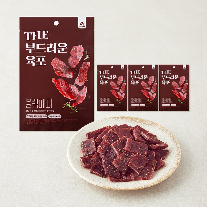 THE 부드러운 육포 블랙페퍼 30g, 4입