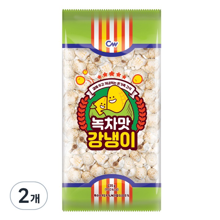 청우식품 녹차맛 강냉이, 2개, 235g