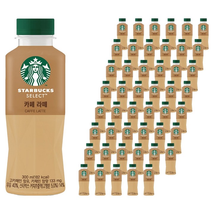 스타벅스 셀렉트 카페 라떼, 300ml, 48개