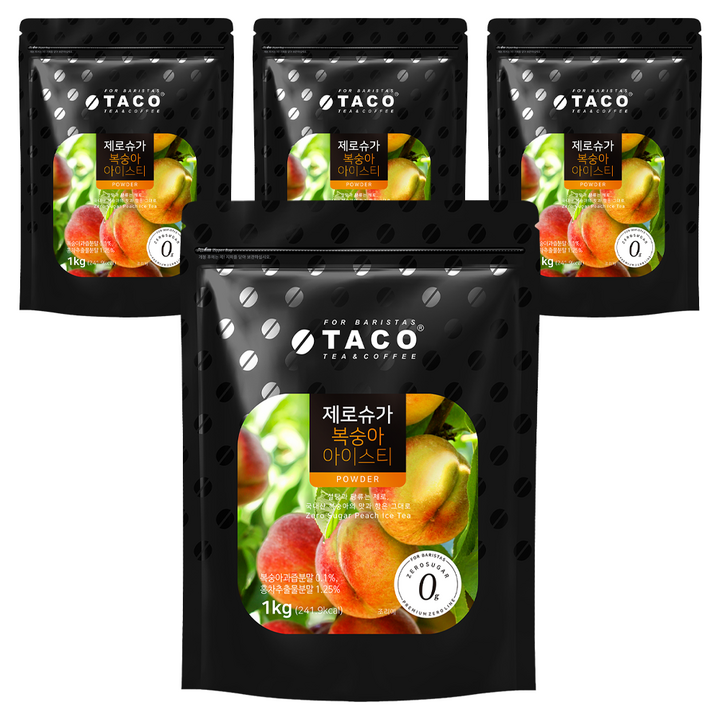 타코 제로슈가 복숭아 아이스티, 1kg, 1개입, 4개