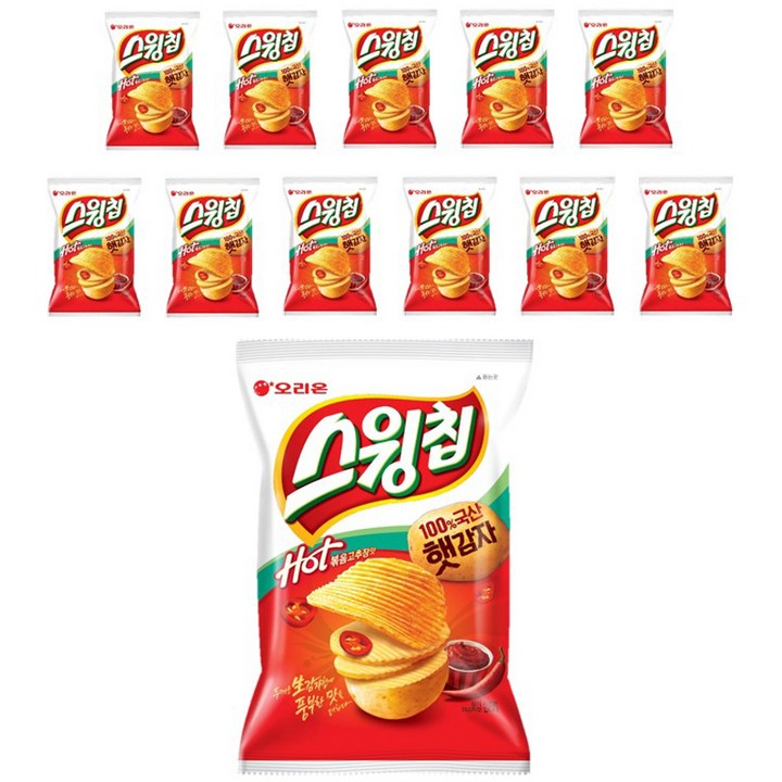오리온 스윙칩 볶음고추장맛, 60g, 12개