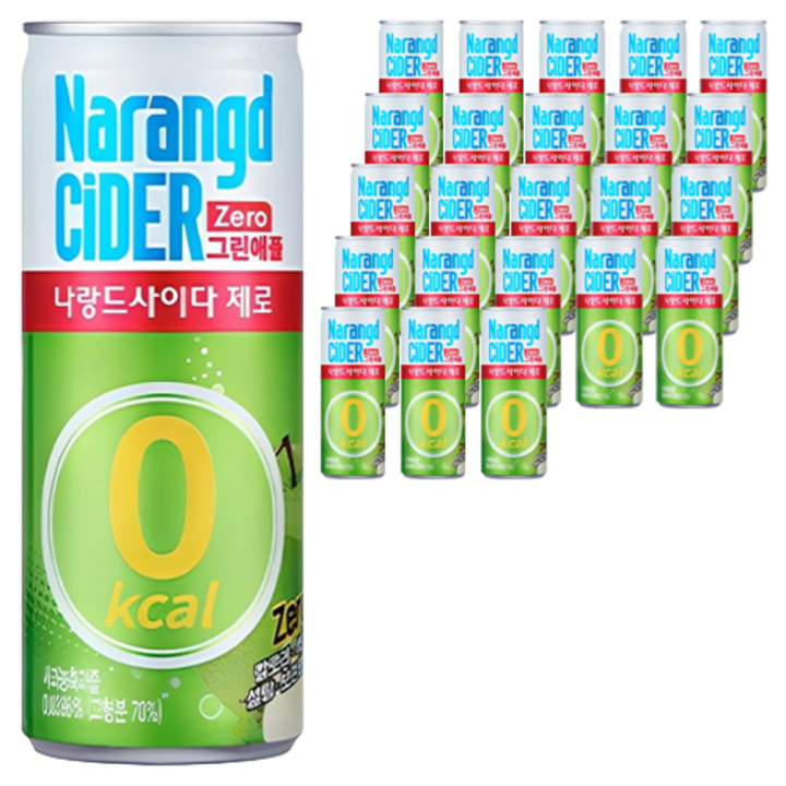 나랑드사이다 제로 그린애플, 245ml, 24개