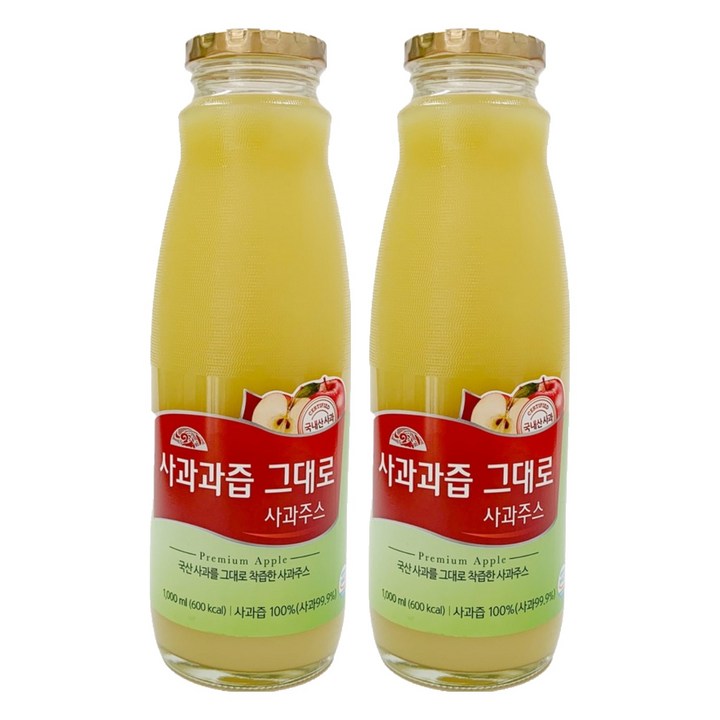 OrganicStory 사과과즙 그대로 사과주스, 2개, 1L