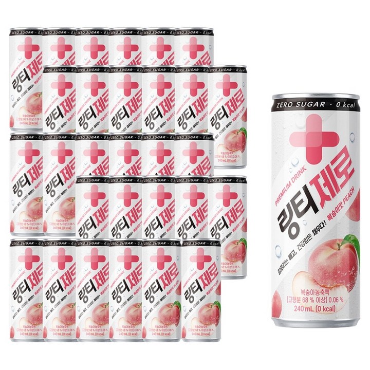 링티 제로 복숭아맛, 240ml, 30개