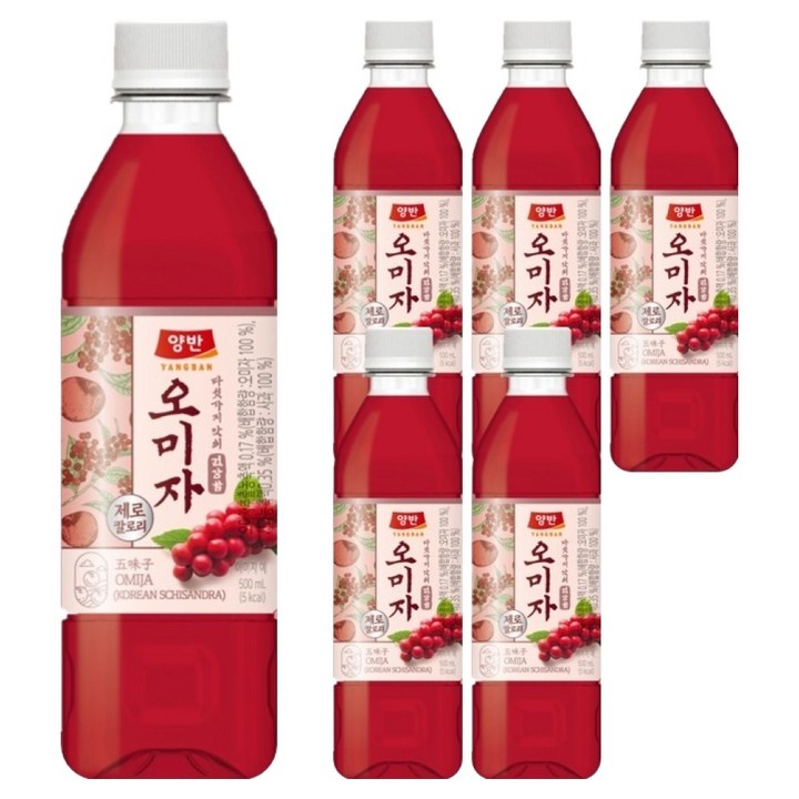 양반 오미자 음료, 500ml, 6개