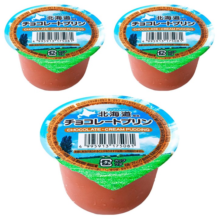 홋카이도 초코 푸딩, 3개, 110g