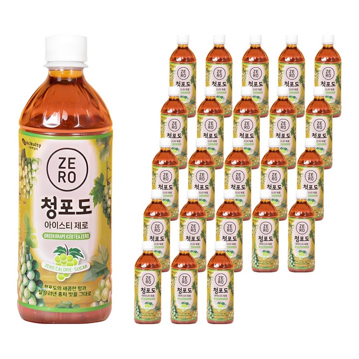 맥널티커피 청포도 아이스티 제로, 500ml, 24개