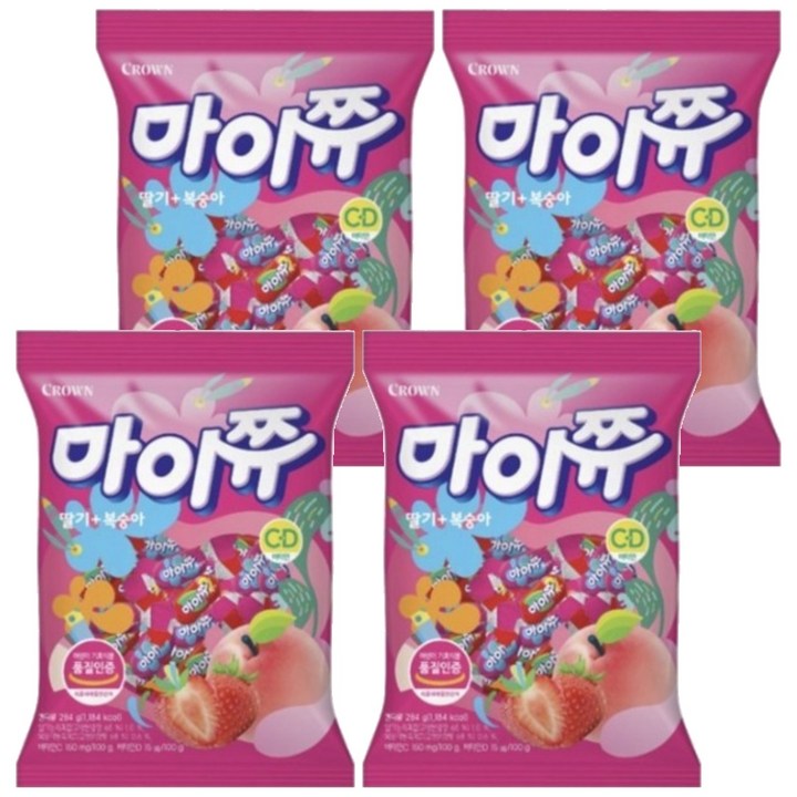 마이쮸 딸기 복숭아 츄잉캔디, 720g, 4개