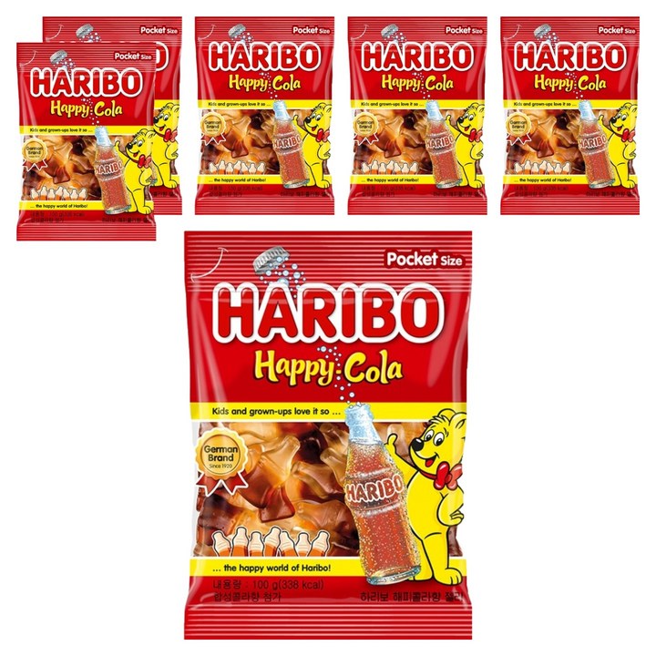 하리보 해피콜라향 젤리, 100g, 6개