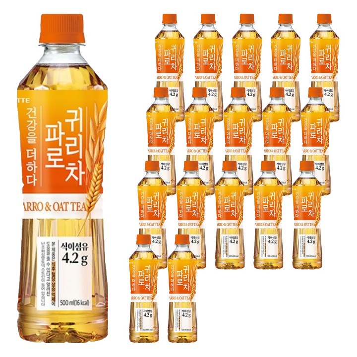 롯데칠성음료 더하다 파로귀리차, 18개, 500ml