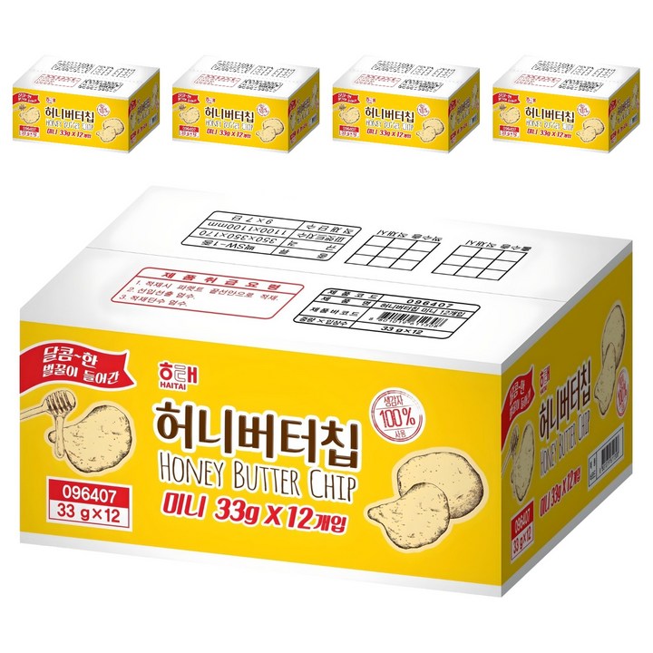 해태제과 허니버터칩, 33g, 60개