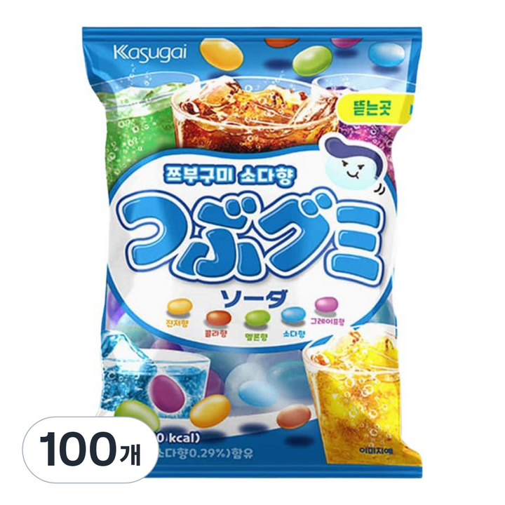 카수가이 쯔부구미 소다향, 65g, 100개
