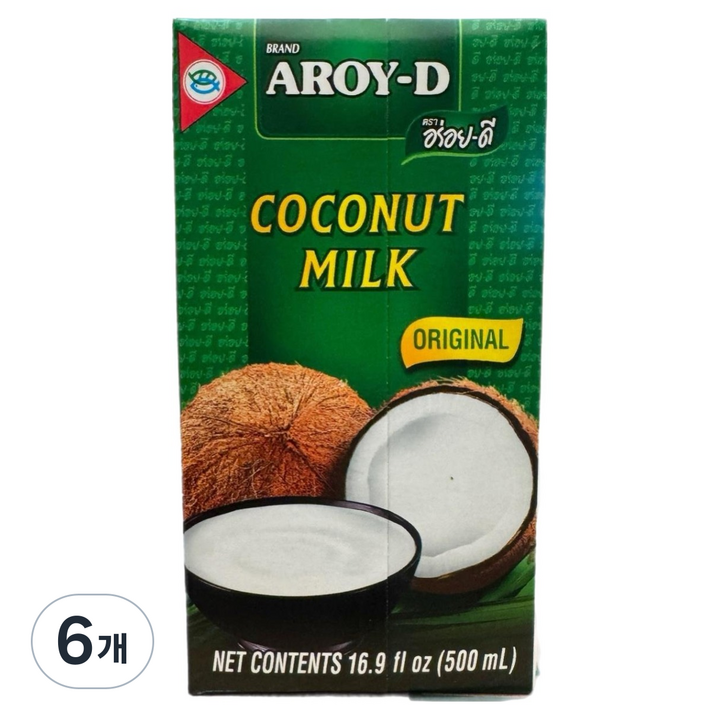 아로이디 코코넛밀크, 6개, 500ml