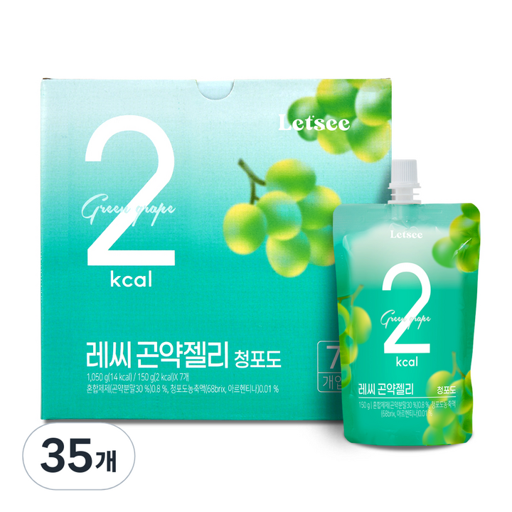 레씨 2Kcal 곤약젤리 청포도, 35개, 150g