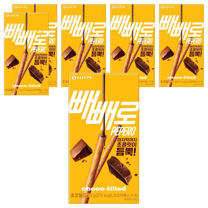 빼빼로 초코필드, 53g, 6개