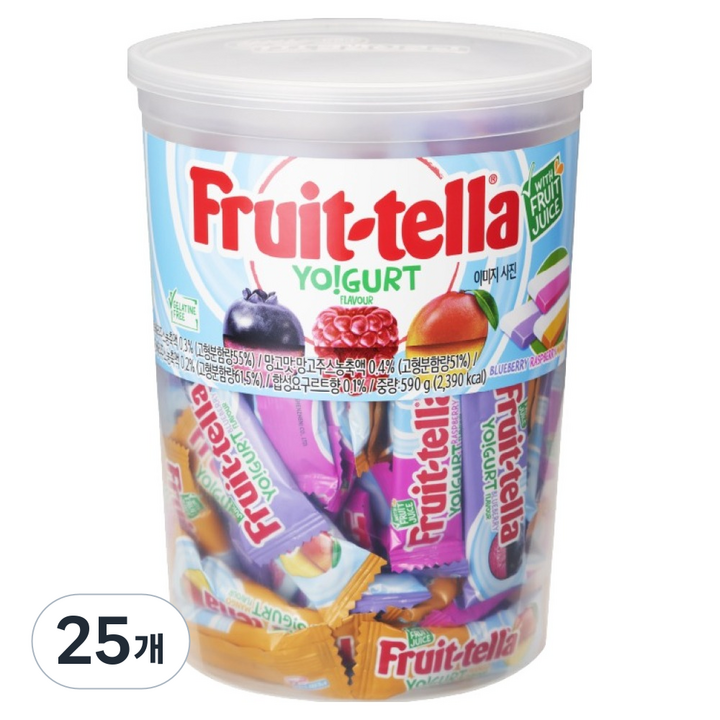 후르트텔라 요구르트향 츄잉캔디, 590g, 25개