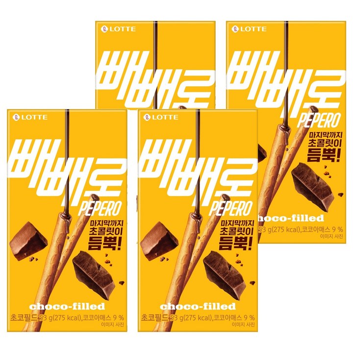 빼빼로 초코필드, 53g, 4개