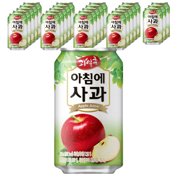 해태음료 과일촌 아침에 사과, 340ml, 24개