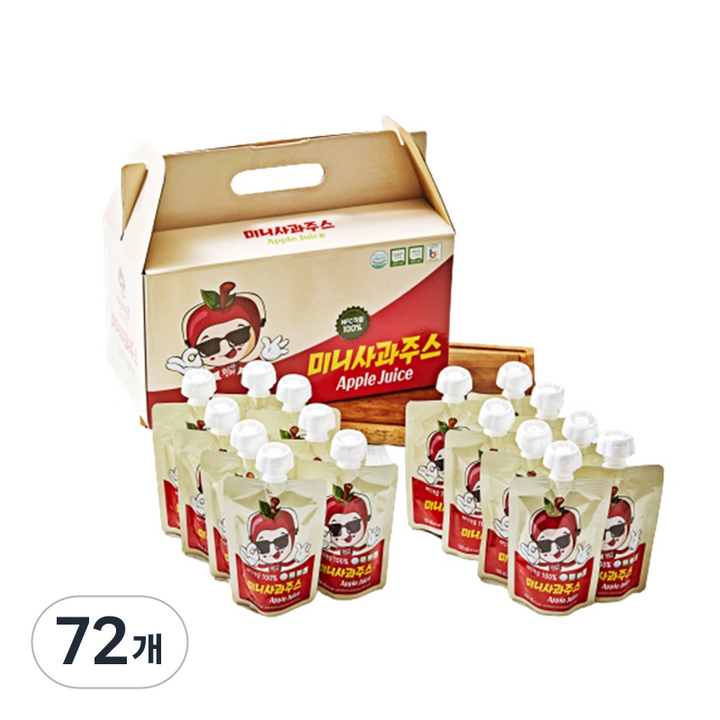 사과깡패 미니사과주스 스파우트, 100ml, 72개