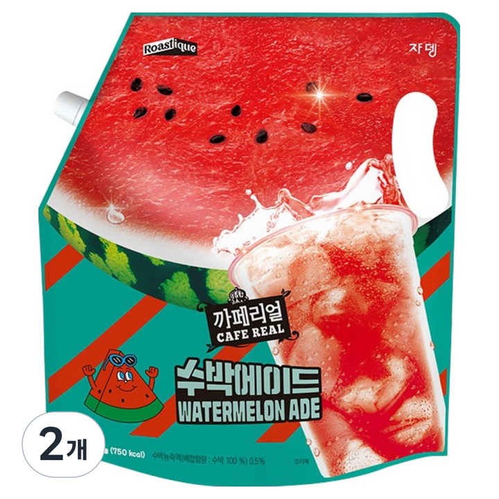 까페리얼 수박 에이드, 1.5L, 2개