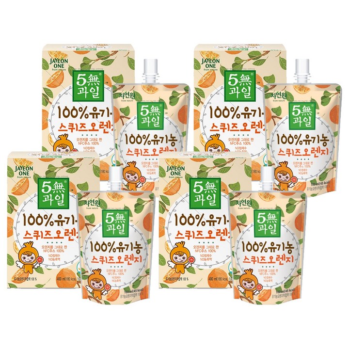 자연원 100% 유기농 스퀴즈오렌지 주스, 100ml, 16개