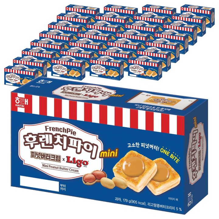 해태제과 후렌치파이 mini 피넛버터크림 x LIGO 15p, 179g, 30개