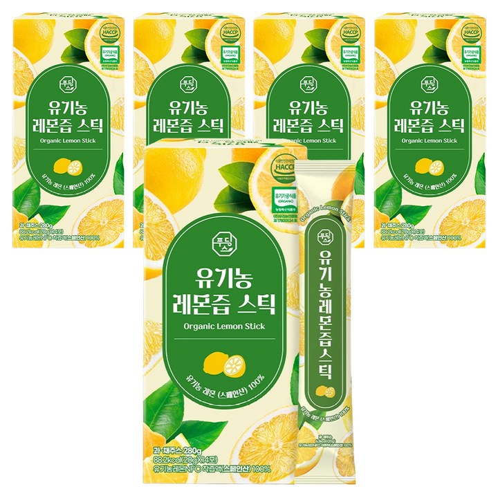 푸딩스 유기농 레몬즙 스틱, 20g, 70개
