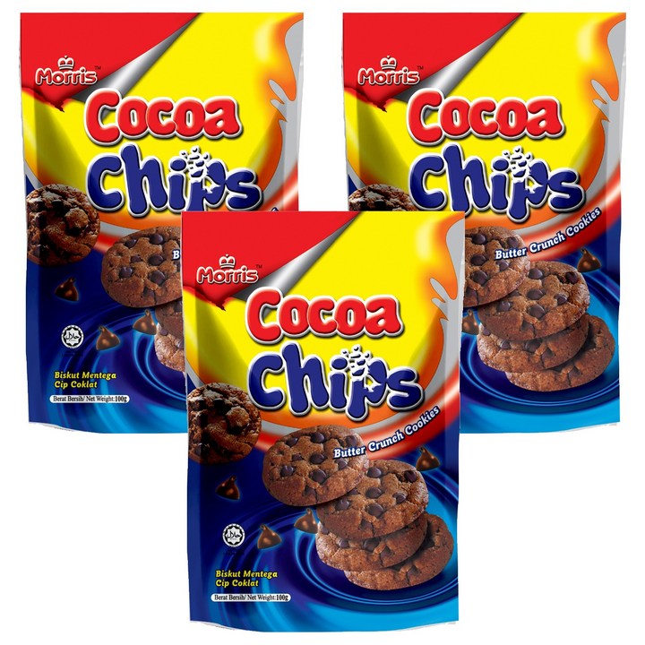 모리스 코코아칩스, 3개, 100g