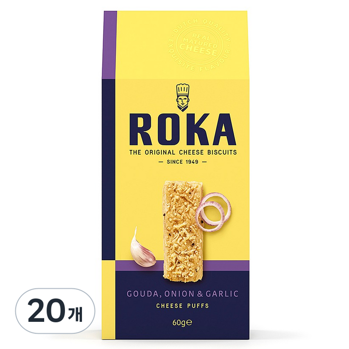 로카 고다 치즈 패스츄리 어니언 앤 갈릭, 60g, 20개