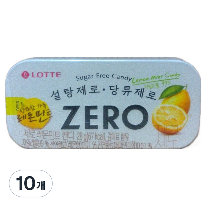 롯데제로 레몬민트 캔디, 10개, 28g