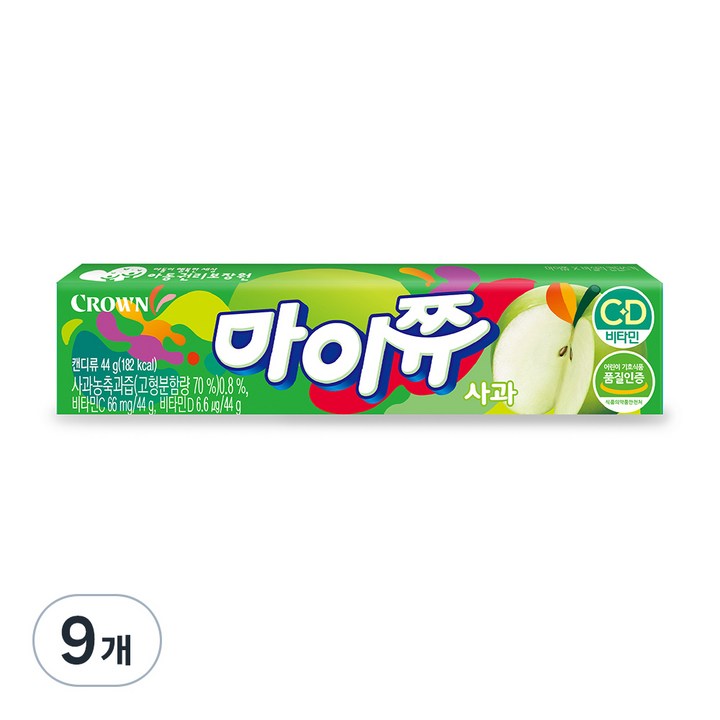 마이쮸 사과 츄잉캔디, 9개, 44g