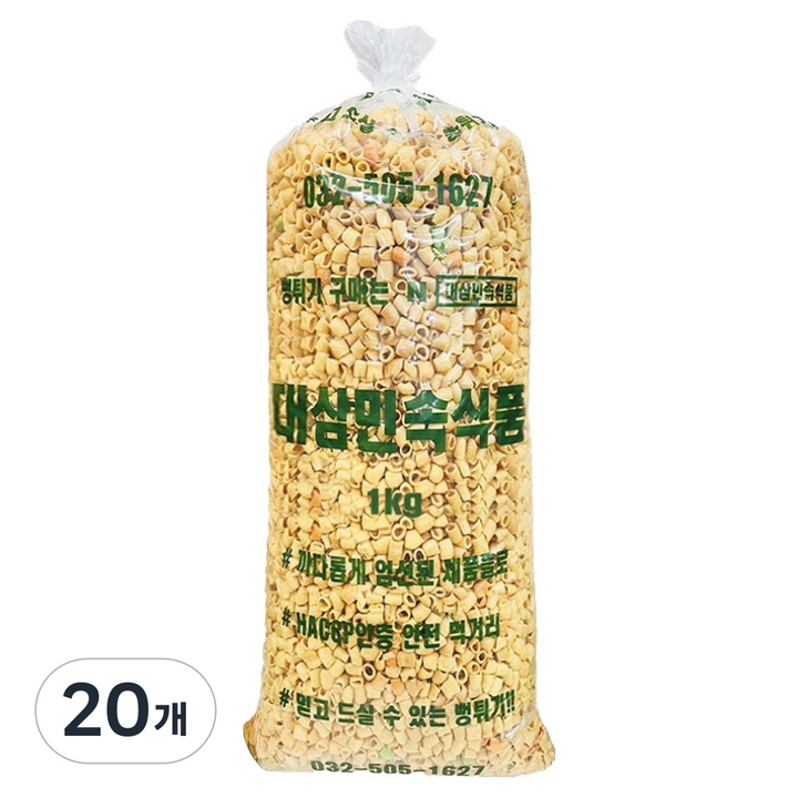 대삼민속식품 마카로니 뻥튀기, 1kg, 20개