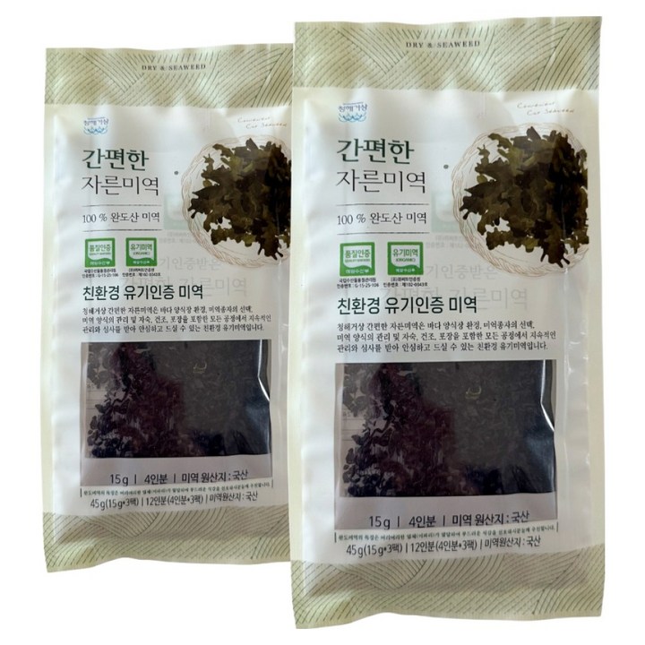 청해거상 한끼 자른 미역 3p, 45g, 2개