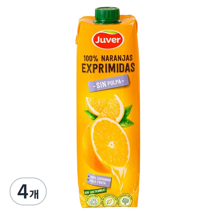 후버 착즙 오렌지주스, 1L, 4개