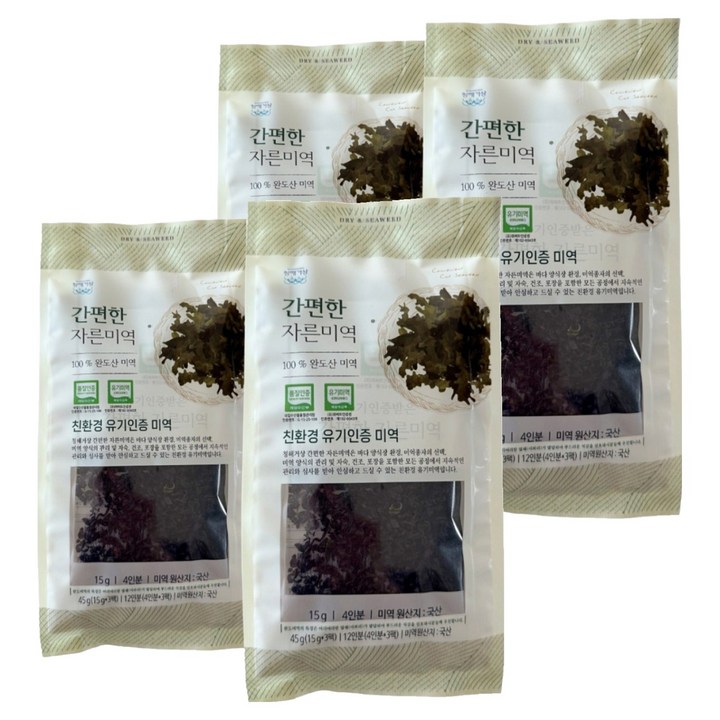 청해거상 한끼 자른 미역 3p, 45g, 4개