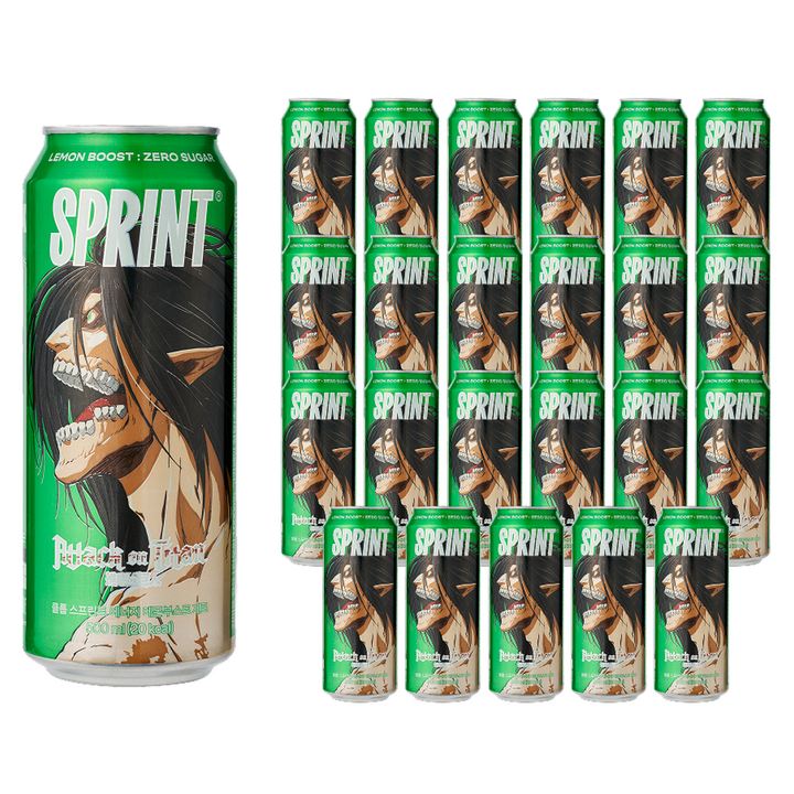 클룹 스프린트 진격의거인 에너지드링크 레몬부스트 제로, 24개, 500ml