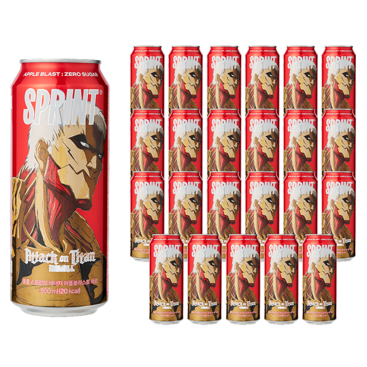 클룹 스프린트 진격의거인 에너지드링크 애플 블라스트 제로, 24개, 500ml