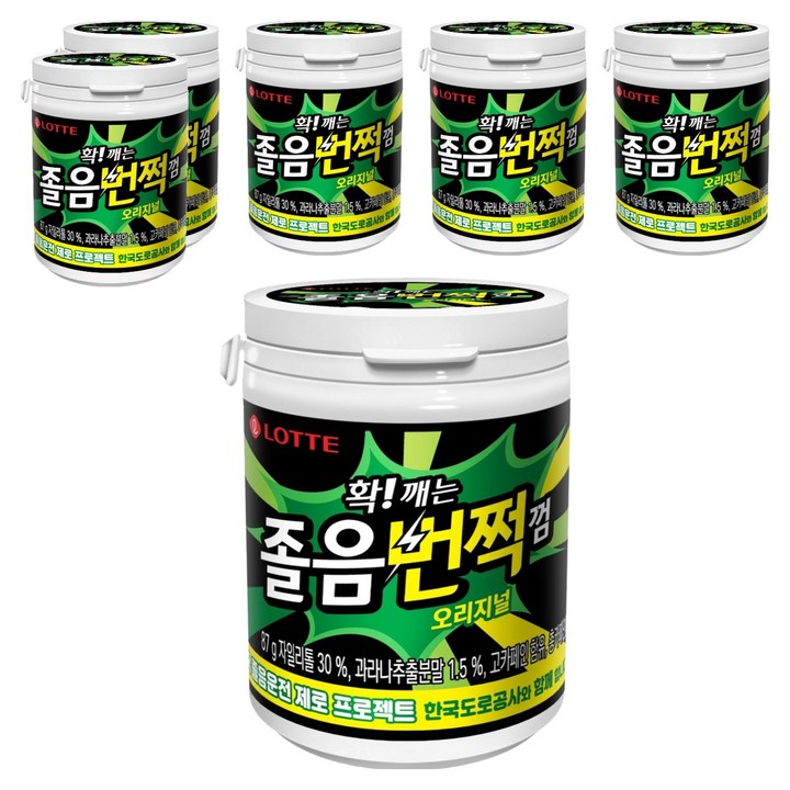 롯데웰푸드 졸음번쩍껌 오리지널, 87g, 6개